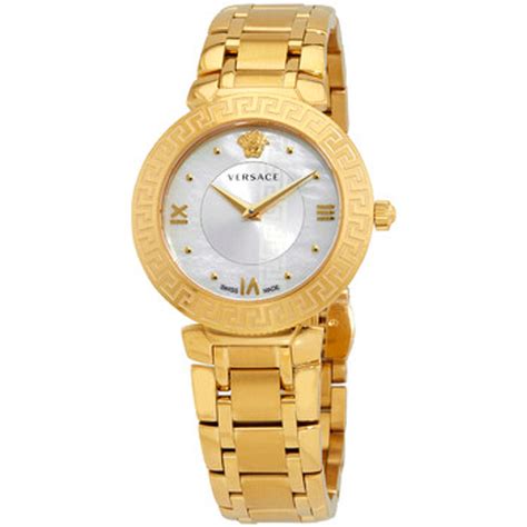 Versace Daphnis Quartz Mother of Pearl Dial Ladies Watch 